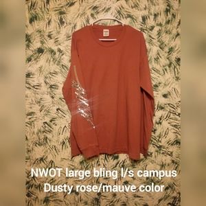 Nwot victorias secret pink large bling campus l/s